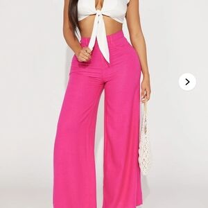 Fashion Nova Fuchsia Wide-Leg Pants
